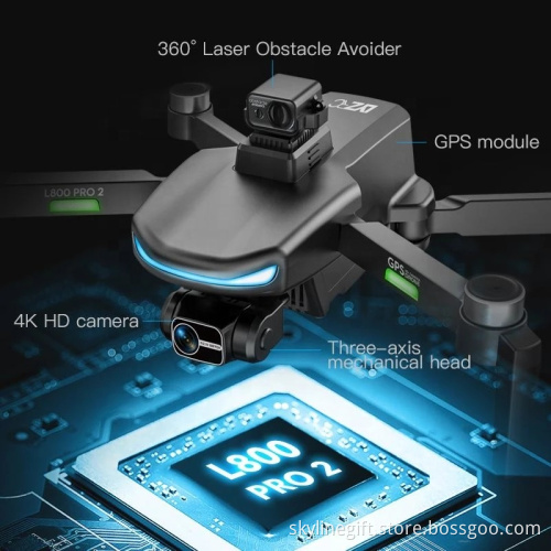 L800 PRO2 360 Laser Obstacle Avoidance Three Axis Gimbal Brushless GPS HD Aerial Photography Folding Quadcopter